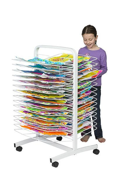 Art Drying Rack -20/25 Flexible Shelves, Mobile Paint Drying Rack